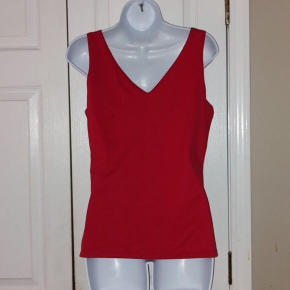 Boutique Essentials camisole tank red sleeveless top Sz M - Picture 4 of 5